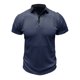 thumbnail image 1 of Camisetas Mens Beefy Muscle Color Sólido Turndown Collar Blusa Top, Camisetas de Manga Corta para Hombre, 1 of 6