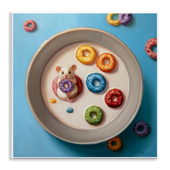 Stupell Industries Eclectic Morning Dunk Cereal Mouse Wall Plaque Art, 12 x 12, by Lucia Heffernan