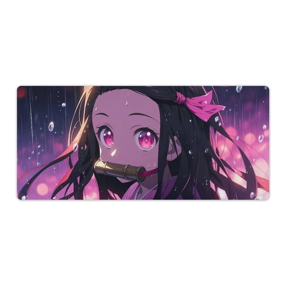 Demon Mouse Pad Slayer Anime Large Mouse Mat 900x400x3mm Non-slip Rubber Bottom Gaming Keyboard Mat, 3D Printed Full Desk Mouse Keyboard Pad