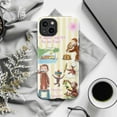 thumbnail image 6 of Wholesome Curious Monkey Phone Case, “It Never Hurts to Be Kind” Sunday Pancakes Quote Cute Aesthetic Cover for iPhone 16 15 14 13 12 11 Pro Max Plus Mini, 6 of 6