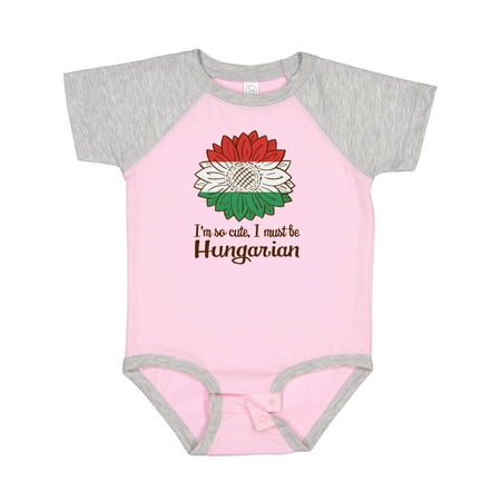 

Inktastic I m So Cute I Must Be Hungarian Hungary Sunflower Gift Baby Boy or Baby Girl Bodysuit