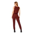 thumbnail image 3 of Palazzo Jumpsuit Mujer Largo Moda Casual Vino Manga Corta 360056 vino CH Incógnita 360056, 3 of 5