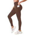 thumbnail image 2 of HKYNLAG Leggings with Pockets for Women Tummy Control Workout Sports Yoga Athletic Leggings with Pockets Coffee M, 2 of 5