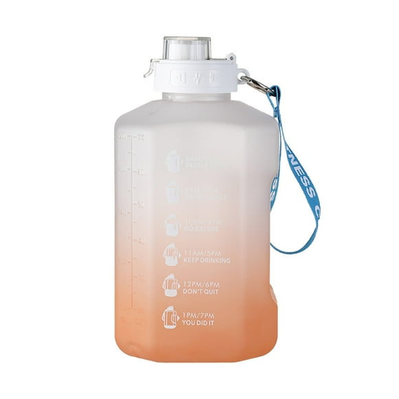 Half Gallon Water Bottle Jug with Straw Time Marker Big Water Bottle Dishwasher Safe