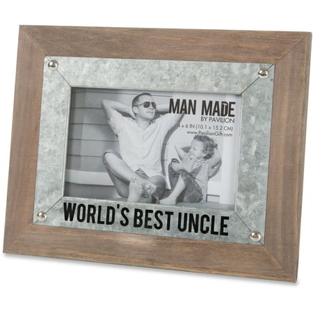 Pavilion - World's Best Uncle - Wood and Metal 4x6 Picture (Best Spectacle Frames In The World)