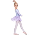 thumbnail image 4 of Arshiner Girls Long Sleeve Ballet Leotards with Shinny Skirts Criss-Cross Back Dance Dresses Toddler Ballerina Outfits, 4 of 5