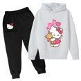 thumbnail image 3 of Conjuntos de sudaderas con capucha de Hello Kitty, conjunto de ropa para niñas de 4 a 14 años, ropa para niñas, camisetas, pantalones, trajes, trajes deportivos, sudaderas con capucha, 3 of 5