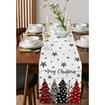 thumbnail image 4 of Ldtrchee Red Black Christmas Tree Table Runner 60 Inches, Xmas Tree Snowflake Bed Runner Dresser Scarves Tabletop for Indoor Outdoor Parties/Ceremony/Banquet, 13" x 60", 4 of 8