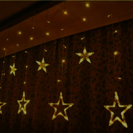

Yedhsi Led Six Big Six Small Five Pointed Star Curtain Ice Bar Lamp Christmas Bedroom Room Background Decoration Lamp Kitchen Utensils & Gadgets
