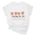 thumbnail image 5 of Xdegoge Women's Cute Ghost Heart Balloon Graphic Tee Casual Crewneck Short Sleeve T-Shirt Comfortable Flattering Top for Halloween Party Holiday Vacation Everyday Wear, 5 of 7