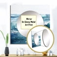 thumbnail image 3 of Designart "Blue Minimalism Tranquil Waters" Nautical & Beach Teal Large Square Mirror - Square Bedroom Mirror Printed Wall Decor - Coastal Square Printed Wall Mirror Art, 3 of 5