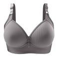 thumbnail image 1 of PEASKJP Wirefree Bras for Women Underwire Unlined T-Back Plus Size Lacy Padded Full Coverage Racerback T-Shirt Bras, Gray 44, 1 of 4