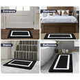 thumbnail image 7 of Smiry Luxury Microfiber Set 2 Pieces Bathroom Rug Mat 20"x30"and U-Shaped Contour Toilet Rug 24"x20" ，Soft Absorbent Bath Rug Non-Slip Plush Shaggy Bath Carpet,Black, 7 of 7