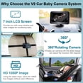 thumbnail image 2 of DoHonest Cámara para automóvil de bebé de 7 pulgadas: USB Plug and Play Fácil configuración Cámara giratoria de 360 ​​grados para el asiento trasero Dos niños HD 1080P Cámara para el asiento del autom, 2 of 5
