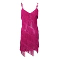 thumbnail image 5 of ZDHoor Women's Adjustable Strap Gradient Sequin Fringe 1920s Flapper Inspired Dance Party Dress Rose One_Size, 5 of 7