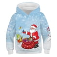 thumbnail image 3 of Sudadera con capucha con estampado de Papá Noel y árbol de Navidad de dibujos animados para niños, divertida, para primavera y otoño, informal, de manga larga, 3 of 5