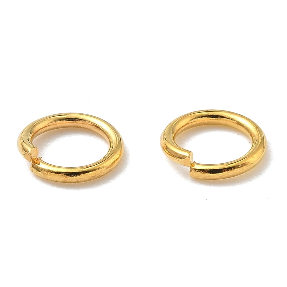 Brass Open Jump Rings Round Cadmium Free Nickel Free Lead Free Golden 7x1mm 18 Gauge Inner Diameter: 5mm 4000pcs/500g