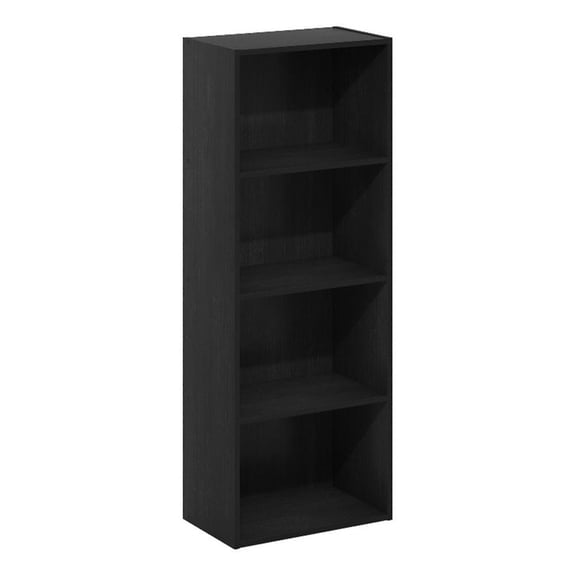 Maklaine Contemporary 4-Tier Open Shelf Bookcase in Blackwood