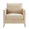 thumbnail image 3 of Velvet Accent Chair - Modern Armchair with Gold Legs - Living Room, Bedroom Furniture, 3 of 7