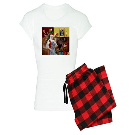 

CafePress - Santa s Deerhound - Women s Light Pajamas