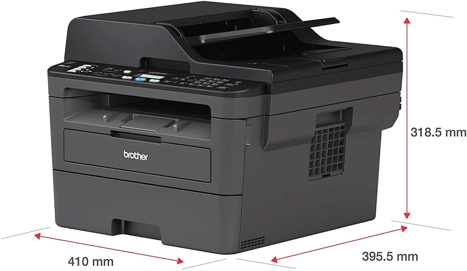 Brother MFC-L2710DW Monochrome Laser All-in-One Printer, Duplex Printing, Wireless Connectivity (Sold without manufacturer warranty)