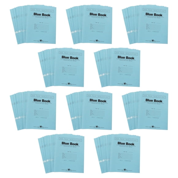 Cuadernos azules para exámenes ROARING SPRING, paquete de 500, 22 x 18 cm, rayado ancho