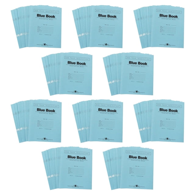 Cuadernos azules para exámenes ROARING SPRING, paquete de 500, 22 x 18 cm, rayado ancho