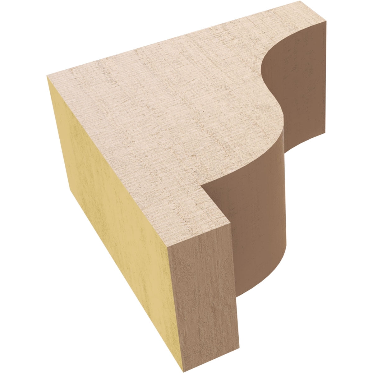 2"W x 4"D x 4"H Classic Newport Rough Cedar Woodgrain TimberThane Corbel, Primed Tan