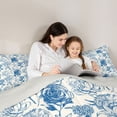 thumbnail image 5 of Homewish Vintage Floral Full Size Comforter Sets,Colorful Natural Plant Bedding Comforter Set,Blue Flower Bedding Sets For Girls,Breathable Home Decor Reversible,3 Pieces, 5 of 8