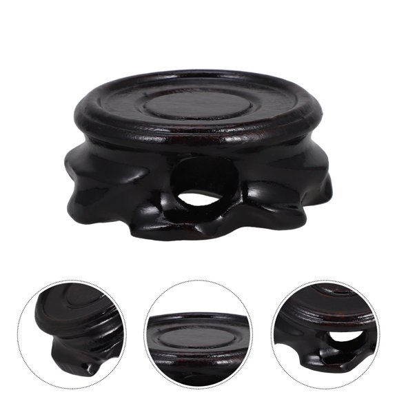 FRCOLOR Wooden Teapot Display Stand Oriental Vase Base Decorative Wooden Stand for Chinese Furniture Teapot Vase Plant Pedestal Home Decor 4cm