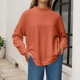 thumbnail image 4 of Fall Oversize Sweatshirt for Women Side Slit Neck Solid Long Sleeve Preppy Clothes 2025, 4 of 5