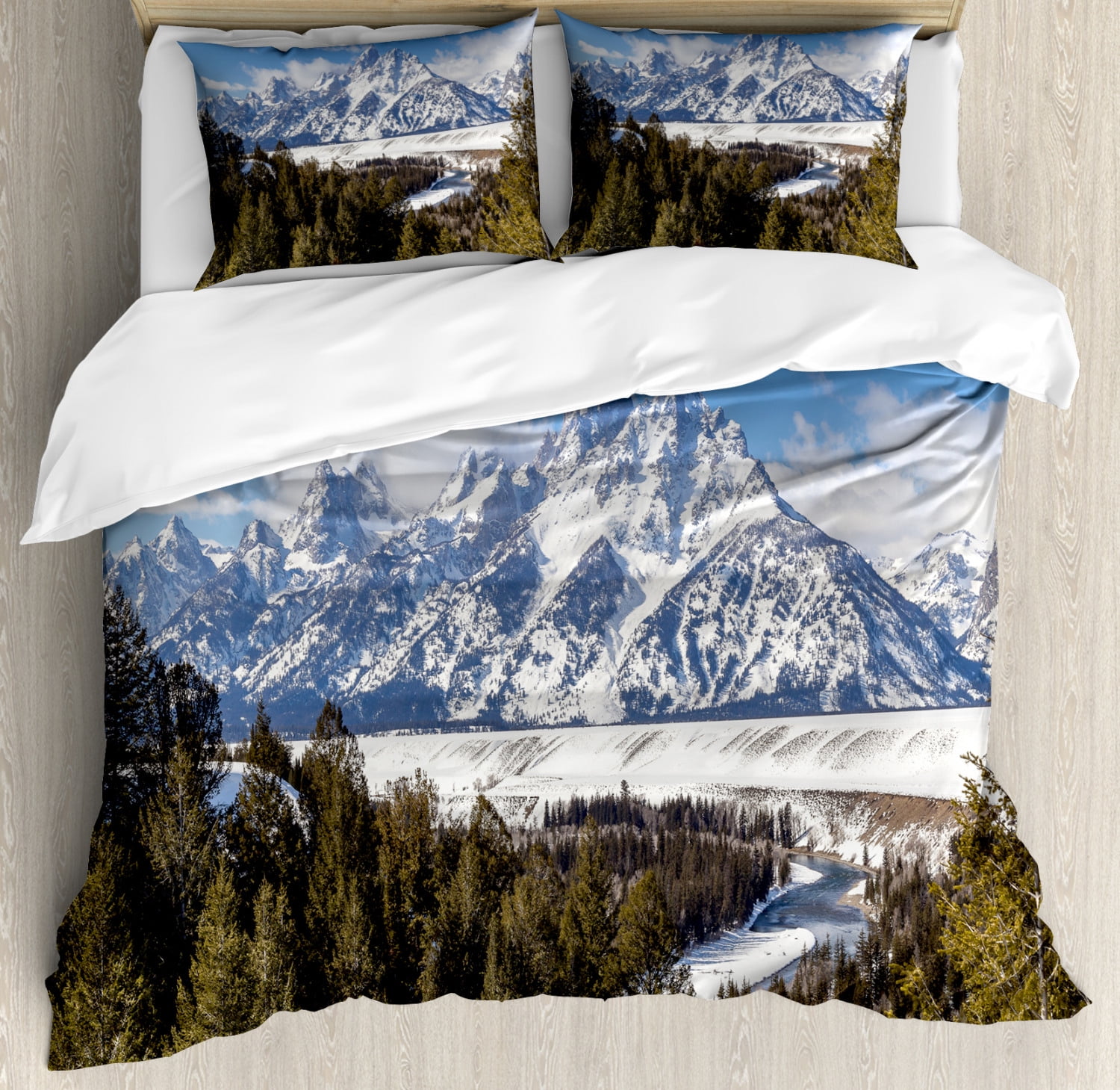 Wyoming Duvet Cover Set King Size, Magnificent Landscape of the Grand