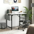 thumbnail image 2 of Giantex 32 Inch Computer Desk, Modern Writing Desk, Home Office Workstation Table w/Heavy-Duty Metal Frame & Charging Station, White, 2 of 8