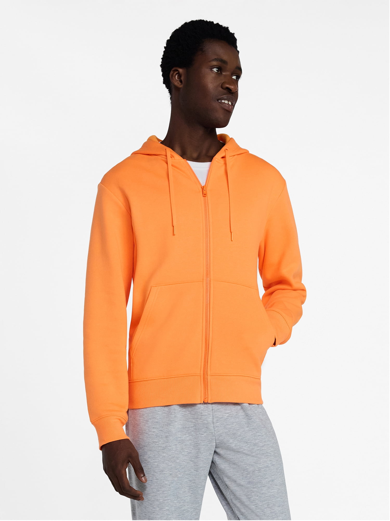 Athletic Works Men's and Big Men's Zip Up Fleece Hoodie Sweatshirt, Sizes S-5XLT