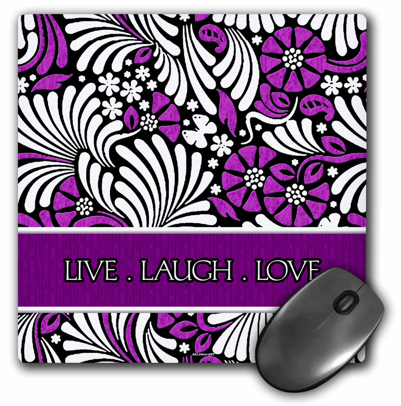 3dRose Live Laugh Love in Purple, Mouse Pad, 8 by 8 inches - Walmart.com