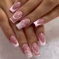 thumbnail image 6 of Press on Nails Long Square Press on Nails Red French Tip Fake Nails Squoval ons Artificial Acrylic Nail 24pcs Glossy, 6 of 27
