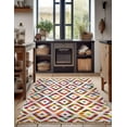 thumbnail image 4 of Unique Loom Chindi Trellis Collection Area Rug - Diamond (4' 1" x 6' 1" Rectangle Multi/Beige), 4 of 6