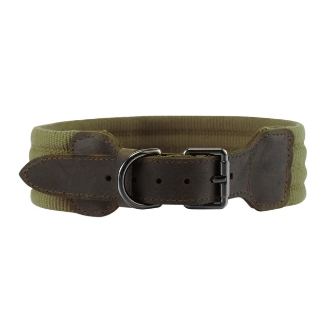 Dog Collar Heavy Duty Webbing Adjustable Buckle Collars for Medium Large Dogs Army Green