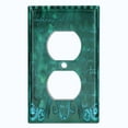 thumbnail image 3 of Metal Light Switch Plate Cover Elegant Green Letter Frame Damask DAM069, 3 of 15