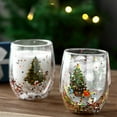 thumbnail image 3 of Whoamigo Christmas Tree Glass Mugs Double Wall Glass Mug Double-layer Glass Coffee Mug, 3 of 16