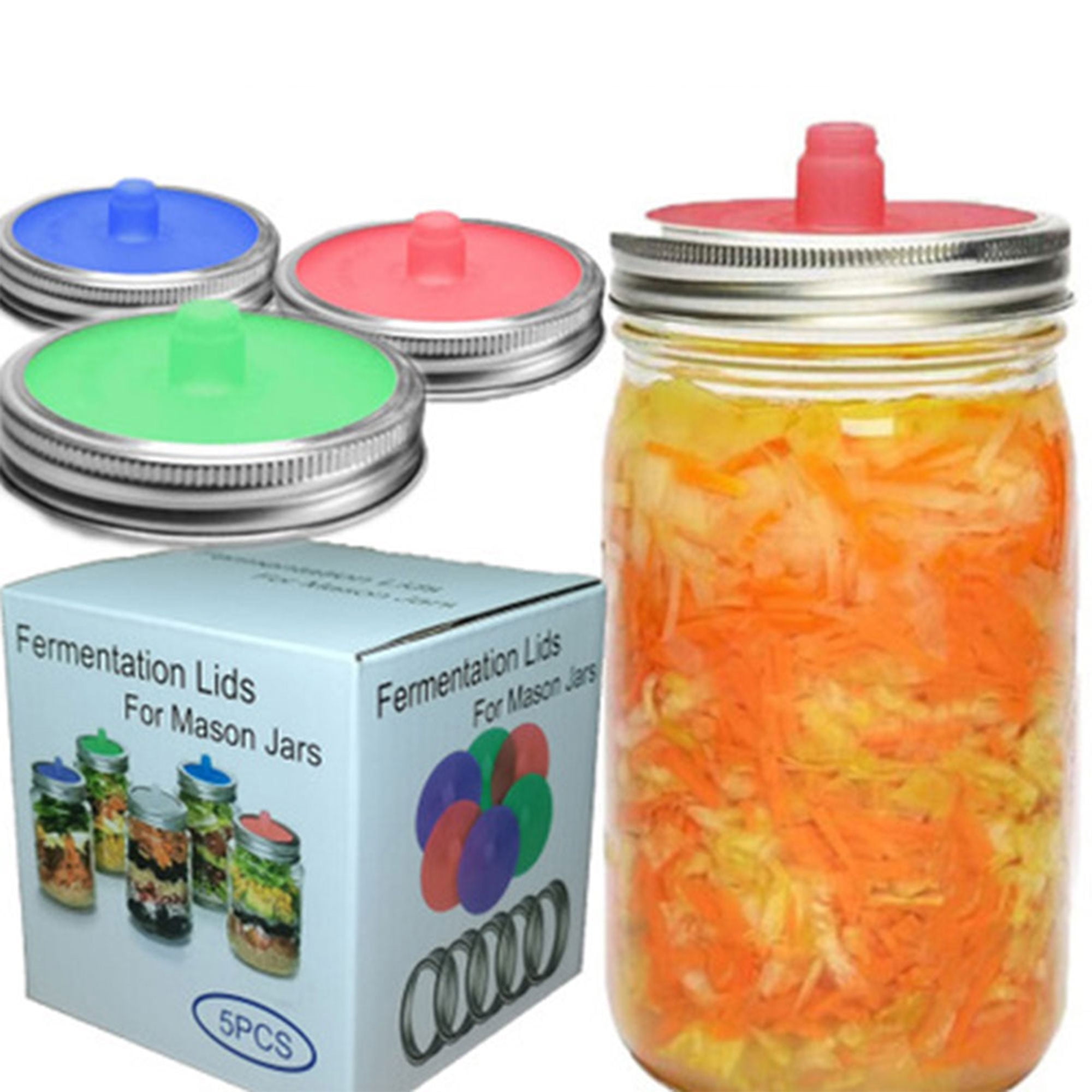 COUTEXYI Waterless Airlock Fermentation Lids, Silicone Spillproof