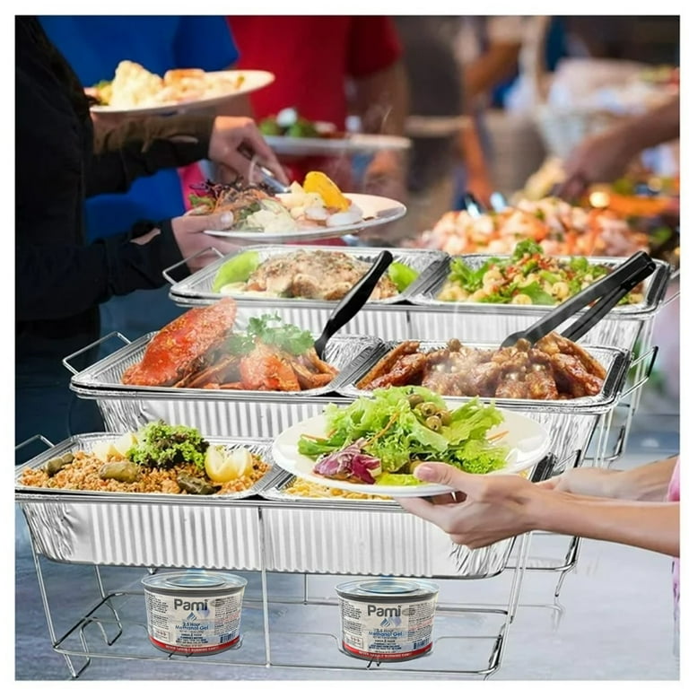 Sterno Disposable Aluminum Chafing Dish Buffet Party Set 24pc for All Events, One Size with Free Handy Lighter
