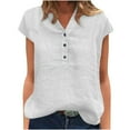 thumbnail image 2 of Aloohaidyvio Short Sleeve Womens Tops,Womens Fashion V Neck Leisure Short Sleeve Solid Breathable Tops, 2 of 6