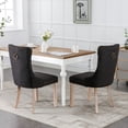 thumbnail image 2 of GAKMCIL Linen Dining Chair (Set of 2), Comfy Tufted Fabric Upholstered Dining Chair with Nailhead Trim, Solid Wood Legs, Weight Capacity 300lb for Dining Room and Kitchen (Black), 2 of 14