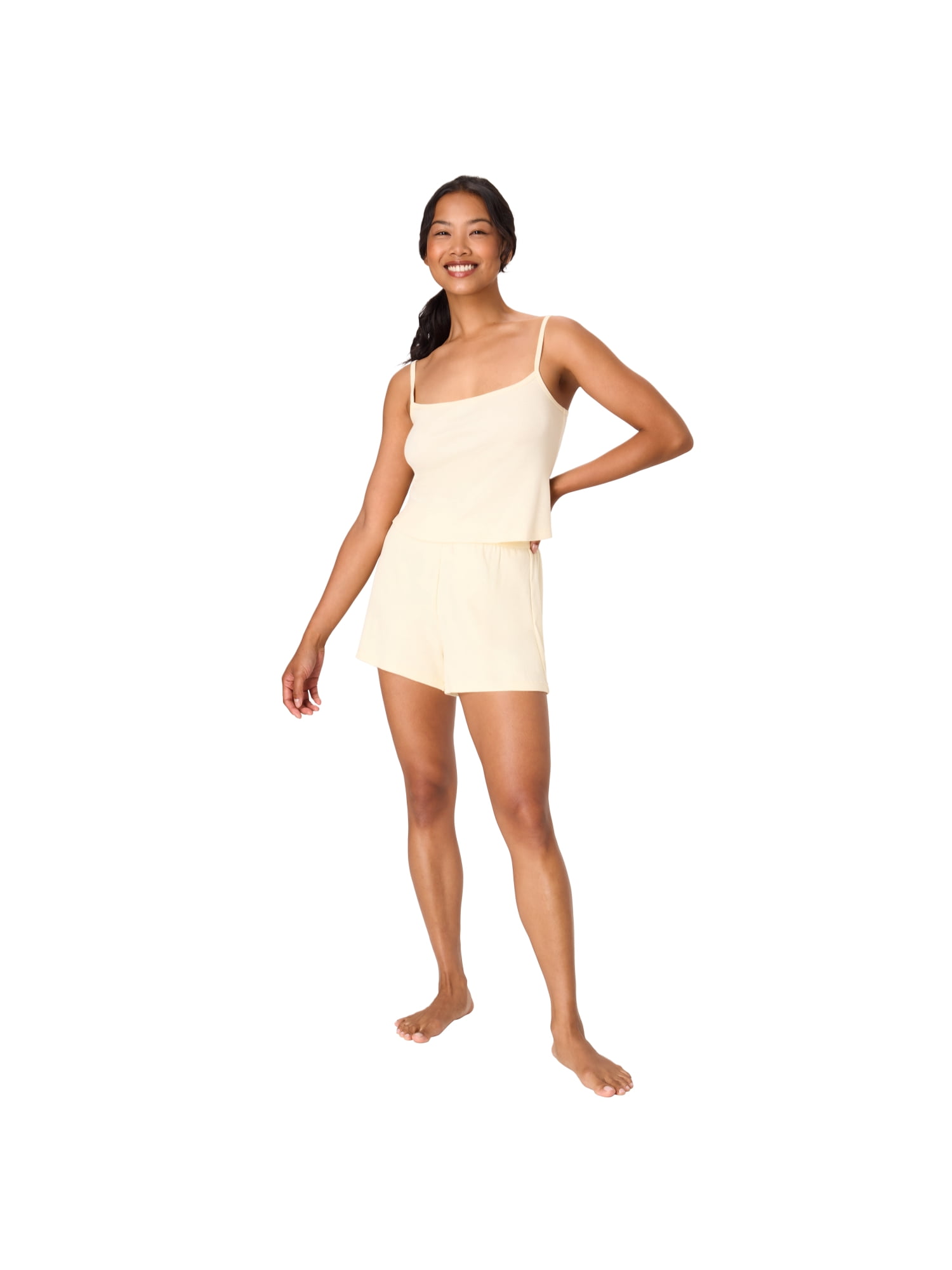 Hanes Originals Women's SuperSoft Comfywear Rib Sleep Crop Cami, Sizes S to 2X