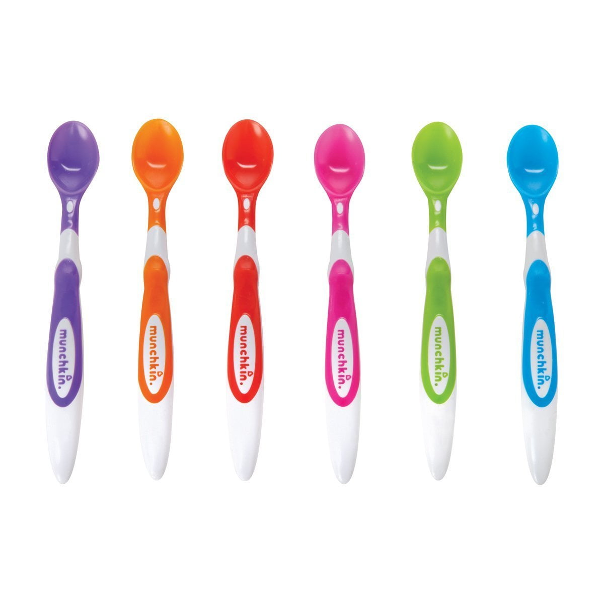 Munchkin Soft-Tip Infant Plastic colored spoons, 6 Pack 