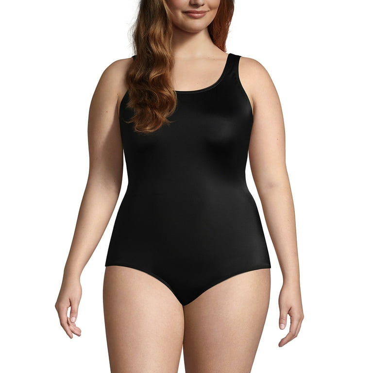 Swimsuits For All Women's Plus Size Chlorine Resistant High Waist