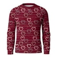 thumbnail image 6 of LWavelet Men's Heart Striped Sweater - Timeless Pattern, Great for Valentine's Day Dates & Cozy Casual Wear Vermilion XL, 6 of 6