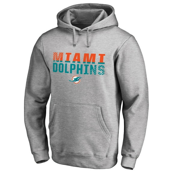 Men's Ash Miami Dolphins Iconic Collection Fade Out Pullover Hoodie