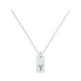 thumbnail image 1 of Collier Étiquette Initiale avec Pierre de Naissance, 1 of 6